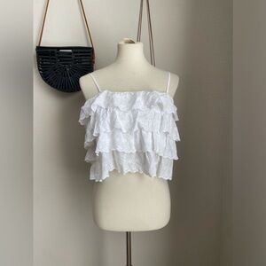 Show Me Your Mumu Tiered Crop Top, Size Small